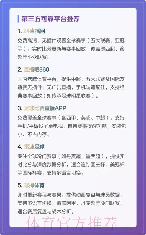 世界杯高清稳定直播平台推荐